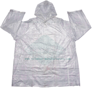 Reusable pvc rain jacket-clear pvc raincoat